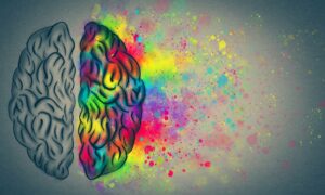 Gehirn in bunten Farben